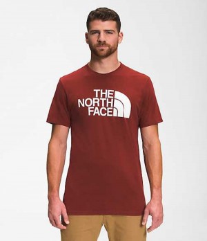 Tricko The North Face Half Dome Panske Červené | 6298173-DX