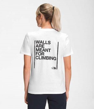 Tricko The North Face Walls Damske Biele | 0129734-UC