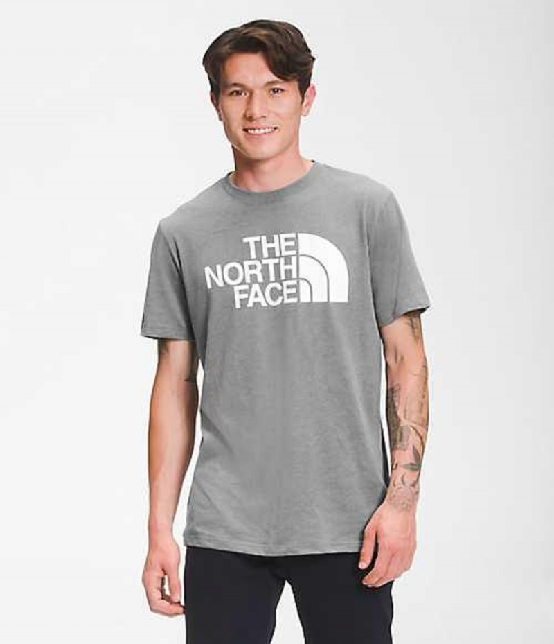 Tricko The North Face Half Dome Panske Siva Biele | 1263708-GP