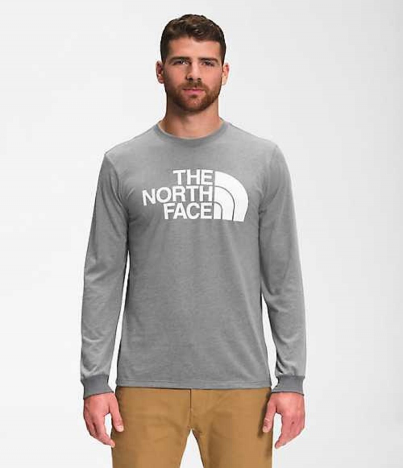 Tricko The North Face Half Dome Panske Siva Biele | 5792064-HS