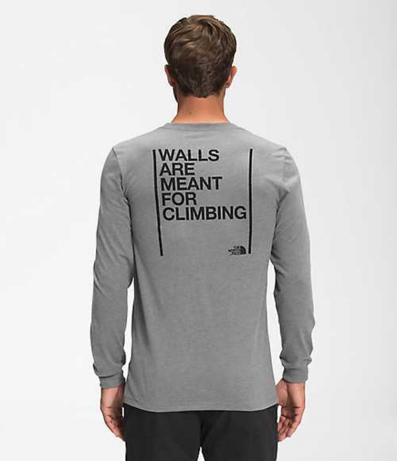 Tricko The North Face Walls Panske Siva | 7248603-WY